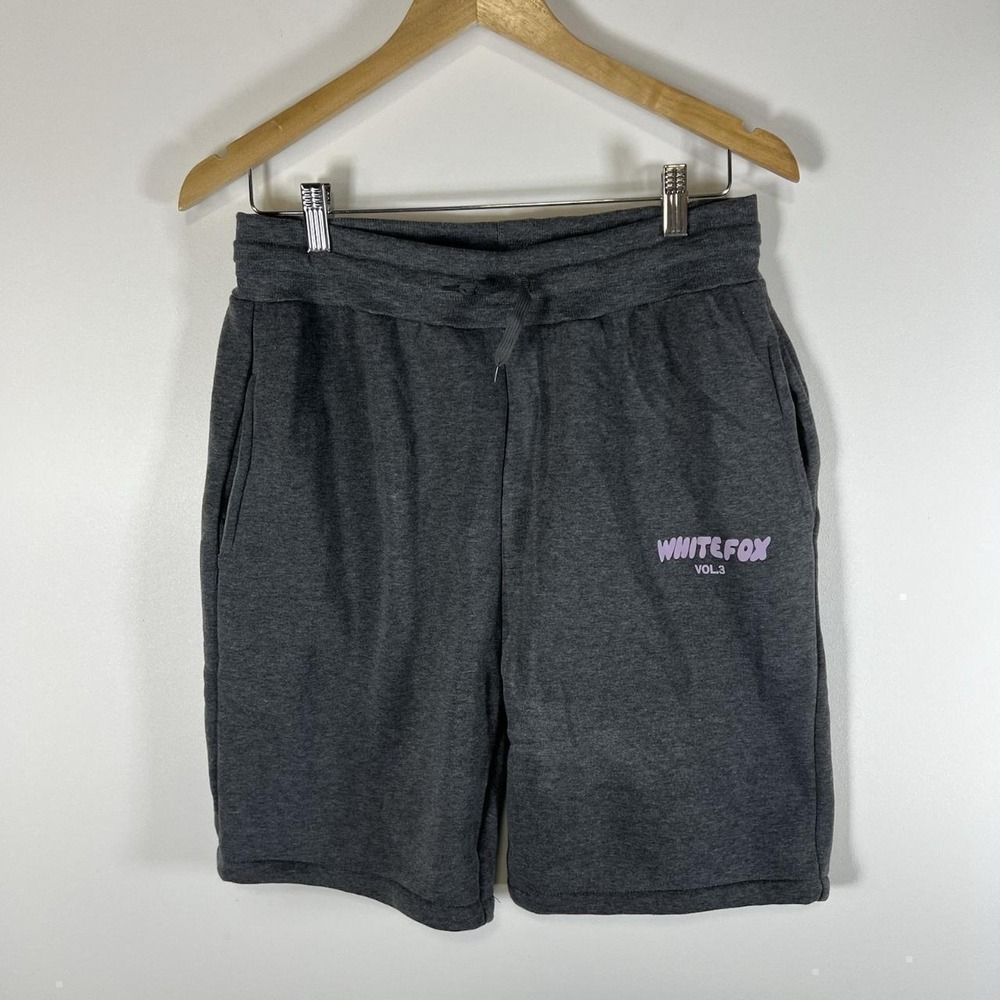 White Fox Boutique Charcoal Grey Vol.3 Logo Sweat Shorts Womens 2XL